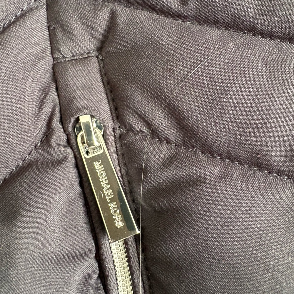 NWT -Michael Kors Black Quilted Hooded Puffer Jacket M - Picture 7 of 16